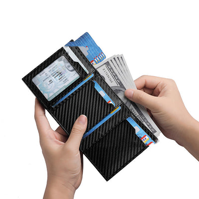 Aluminum Alloy Three-fold Magnetic Anti-theft Brush Wallet