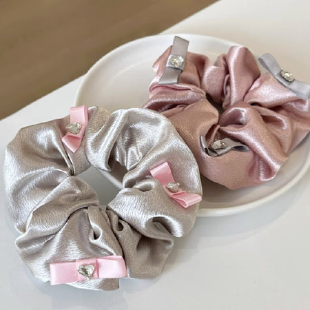 Satin Bow Fabric Large Intestine Hair Ring For Women