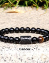 Twelve Constellation Elastic Bracelet Men Obsidian Couple