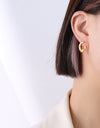 Detachable Titanium Steel Ear Studs Earrings Plated With 18 Real Gold