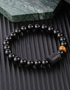 Twelve Constellation Elastic Bracelet Men Obsidian Couple