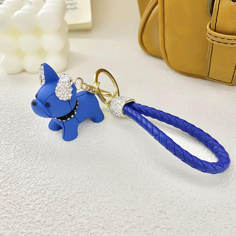 Cute Puppy Blue Key Exquisite Pendant With Keychain