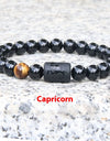 Twelve Constellation Elastic Bracelet Men Obsidian Couple