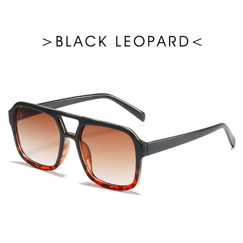 Square Double Beam Sunglasses Men And Women Retro Personality