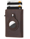 AirTag Wallet Anti Theft Bullet Card Bag Multi-functional Rfid Card Holder Men's Leather Slim Wallets For Airtag Air Tag