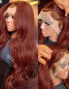 Front Lace Wig Red Long Curly Hair Big Wave