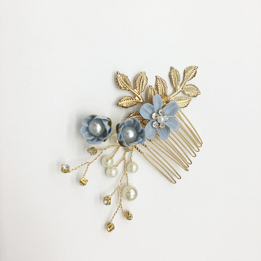 Blue White Purple Color Flower Hair Comb