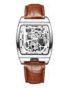 Casual Men's Leather Belt Automatic Mechanical Watch Long Movement Hollow Watch