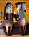 Wine Red Fashion Patchwork Leather Shoes For Men