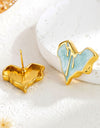 Liquid Irregular Heart-shaped Dripping Stud Earrings Women
