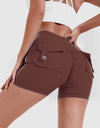 High Waist Hip Lifting Shorts With Pockets Quick Dry Yoga Fitness Sports Pants Summer Women Clothes