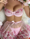 Seduction Velvet Nightdress Cross-border Love Embroidered Underwear Suit