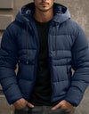 Men's Solid Color Hooded Velvet Cotton Clothes