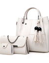 European and American fashion single shoulder Messenger bag ladies three-piece tassels mother bag