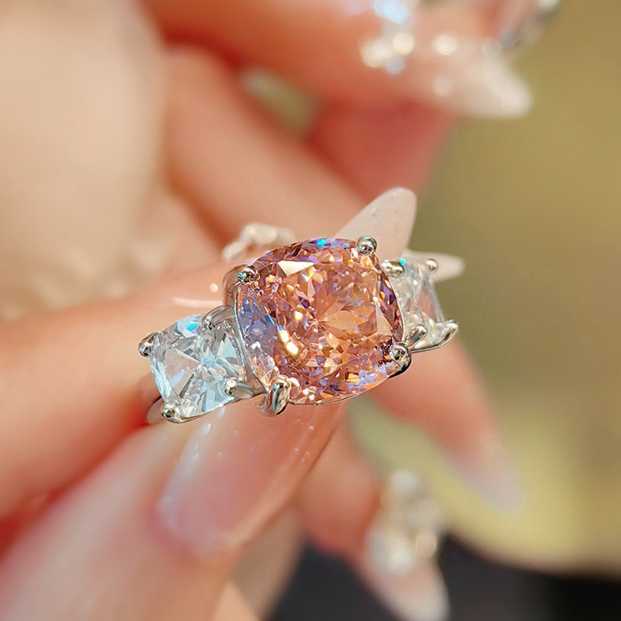 High Carbon Diamond Ice Flower Cut All-match Necklace