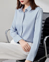 Graceful Satin Top OL Business Clothing Shirt For Women