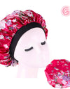 Beauty print Satin silk Bonnet sleep night cap