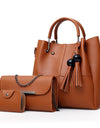 European and American fashion single shoulder Messenger bag ladies three-piece tassels mother bag