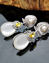 Fashion Exaggerated Moonstone Pearl Earrings