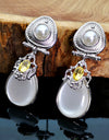 Fashion Exaggerated Moonstone Pearl Earrings