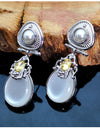 Fashion Exaggerated Moonstone Pearl Earrings