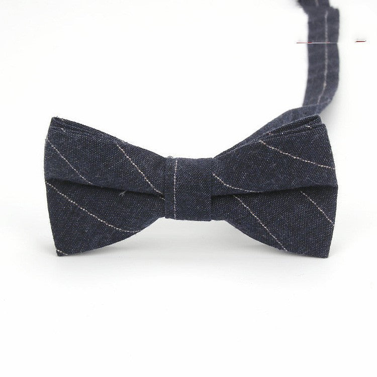 Men's cotton bow tie Korean fashion casual stripes