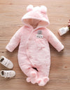 Solid Color Cartoon Baby One-piece Thick Cotton Velvet Suit