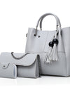 European and American fashion single shoulder Messenger bag ladies three-piece tassels mother bag
