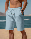 Summer Drawstring Shorts Elastic Waist Straight Pants Beach Breathable Shorts For Men Clothing