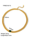 European And American 18K Gold-plated Inlaid Zircon Light Luxury Non-fading Stainless Steel Bracelet Necklace