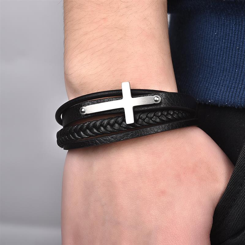 Multilayer leather bracelet