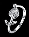 Beautiful rose tail ring sterling silver ring