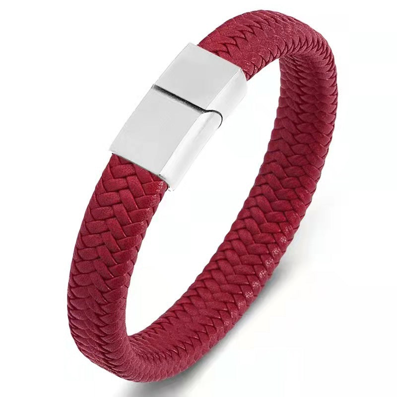 Leather Cord Bracelet Authentic Leather Weave