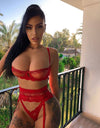 Yimunancy 3-piece Lingerie Set Women Transparent Sexy Bra Set Ladies Lace Lingerie Intimates Underwear Set