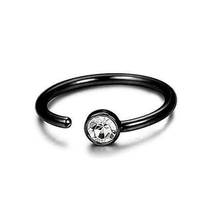 Human Body Piercing C-Shaped Stainless Steel Rhinestone Nose Ring