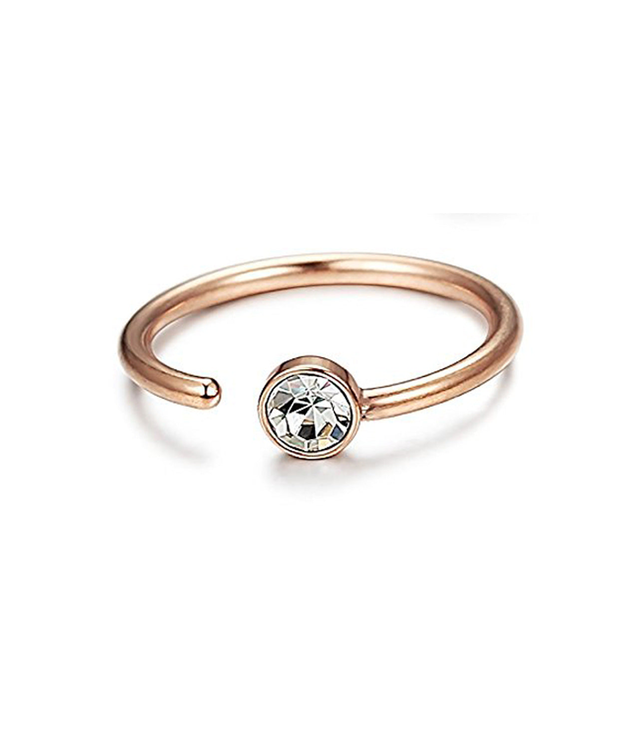 Human Body Piercing C-Shaped Stainless Steel Rhinestone Nose Ring