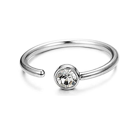 Human Body Piercing C-Shaped Stainless Steel Rhinestone Nose Ring