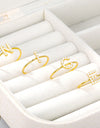 Letter Ring Z Gold Stainless Steel Zircon Ring Creative Finger Ring