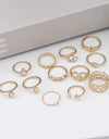 Vintage Popular Lotus Snake-Shaped Ring 8-Piece Diamond Set Ring Jewelry