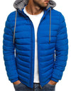 Men's Cotton Padded Jacket Casual Plus Size Solid Color Hooded Cotton Padded Jacket