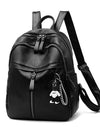 Backpack Pu Leather Soft Surface Large Capacity Student School Bag Travel Backpack