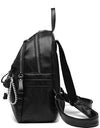 Backpack Pu Leather Soft Surface Large Capacity Student School Bag Travel Backpack