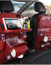 PU Leather Car Storage Bag Multifunction Seat Back Tray Hanging Bag Waterproof Car Organizer Automotive Interior Accessories