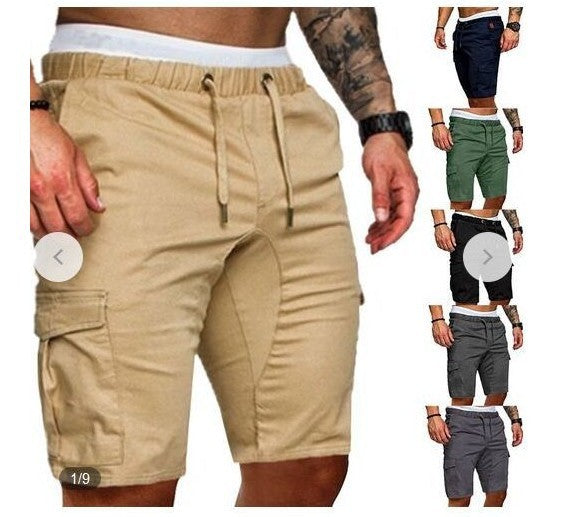 Men'S Solid Loose Casual Lace Up Shorts