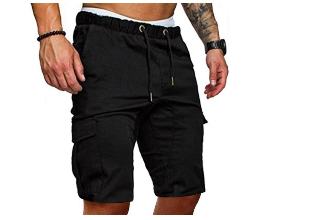 Men'S Solid Loose Casual Lace Up Shorts