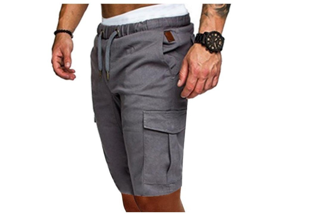 Men'S Solid Loose Casual Lace Up Shorts
