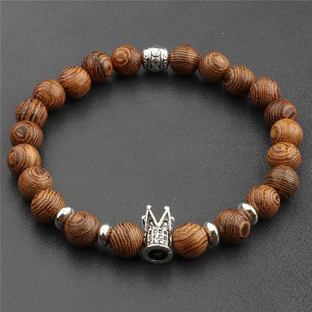 Bracelet Yoga Chakra Wood Grain Crown Beads Beaded Bracelet