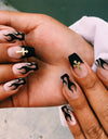 Short Ballet Black Flame French Wearing Nail Fake Nail Nail Patch Waterproof Nail Patch Removable Nail Patch