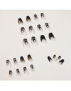Short Ballet Black Flame French Wearing Nail Fake Nail Nail Patch Waterproof Nail Patch Removable Nail Patch