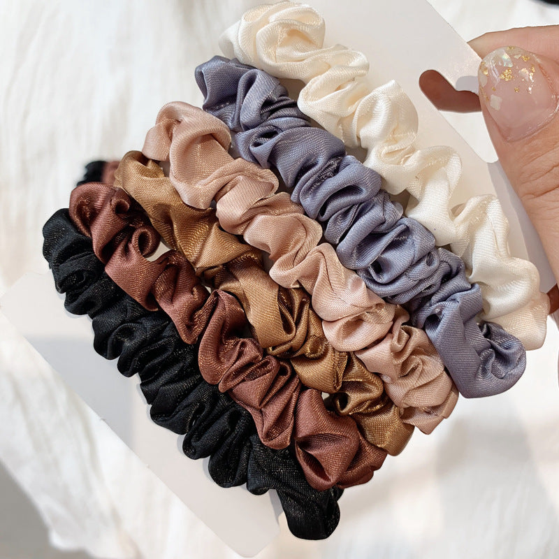 Ins Elegant French Satin Hair Tie Simple Basic Imitation Silk Hair Rope